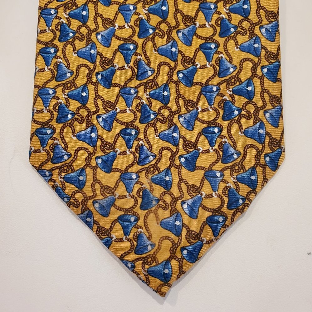 The Metropolitan Museum of Art Silk Gold Yellow and Blue Bell Tie